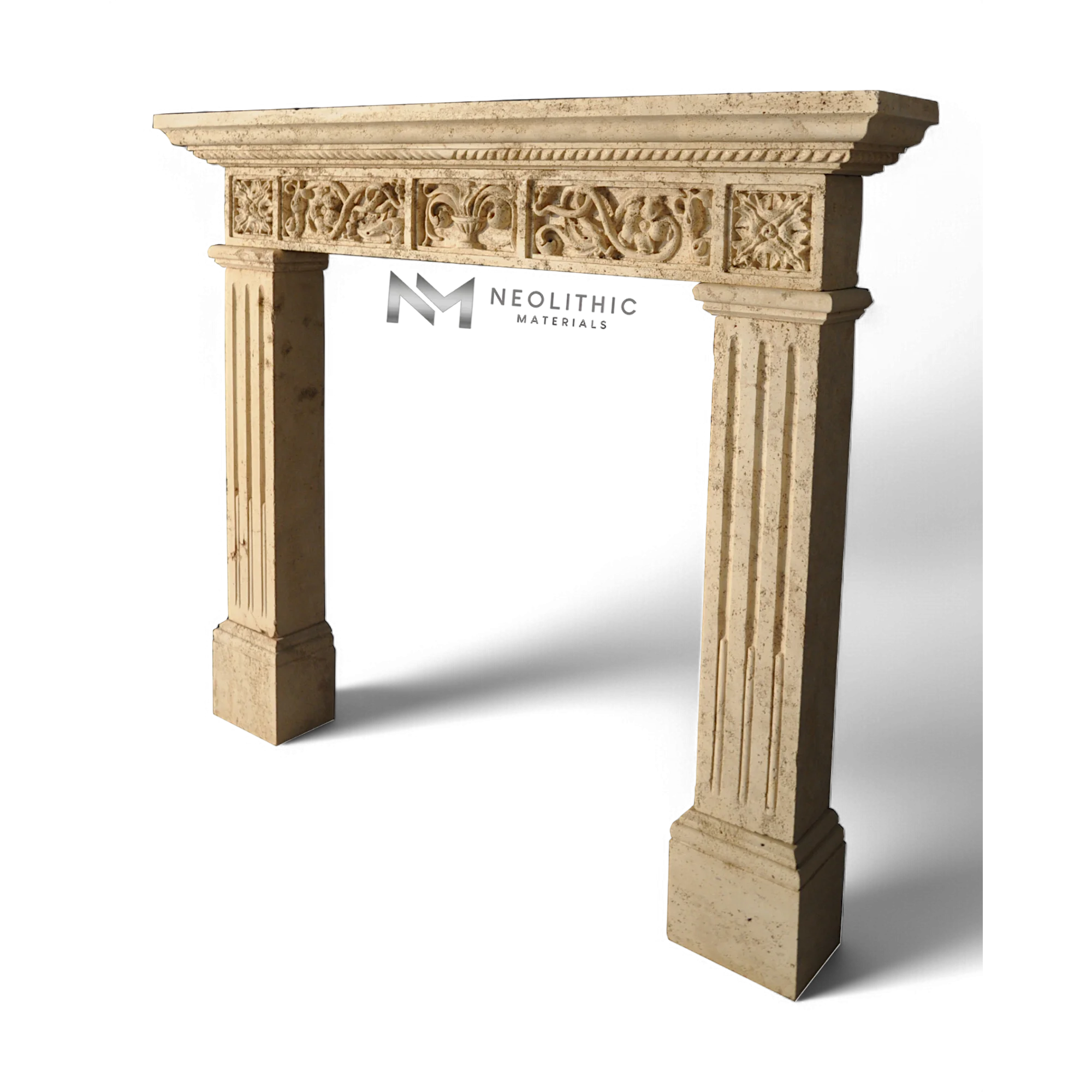 Limestone Fireplace Mantel - Image 2